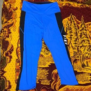 PINK Victoria's Secret Blue and Black Leggings